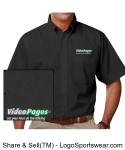 VideoPages Black Short-Sleeve (1) logo - Logo on Left Chest Area only. Design Zoom